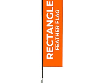 Custom Rectangle Feather Flag: Outdoor Advertising Banner with Pole & Base
