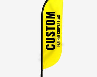 Custom Convex Feather Flag: Outdoor Storefront Sign with Ground Stake