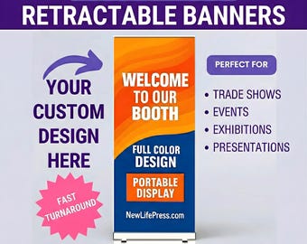 Custom Retractable Banner Stand: Portable Trade Show Display | Roll Up Banner