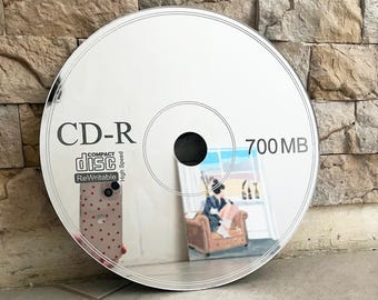 Espejo con CD, Arte de espejo para pared, Decoración de pared con espejo, Arte de pared de los 90, Espejo con CD retro, Nostálgico, Original, Regalo de inauguración de la casa, Fiesta de los 90, Personalizado