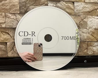 Espejo con CD, Arte de espejo para pared, Decoración de pared con espejo, Arte de pared de los 90, Espejo con CD retro, Nostálgico, Funky, Regalo de inauguración, Fiesta de los 90