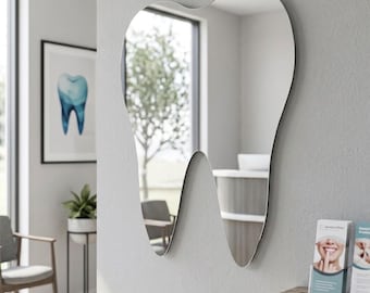 Tooth Shaped Acrylic Mirror, Dental Office Decor, Dentist Wall Art, Tooth Wall Decor, Laser Cut Mirror, Dentist Gift, Clinic Decoration