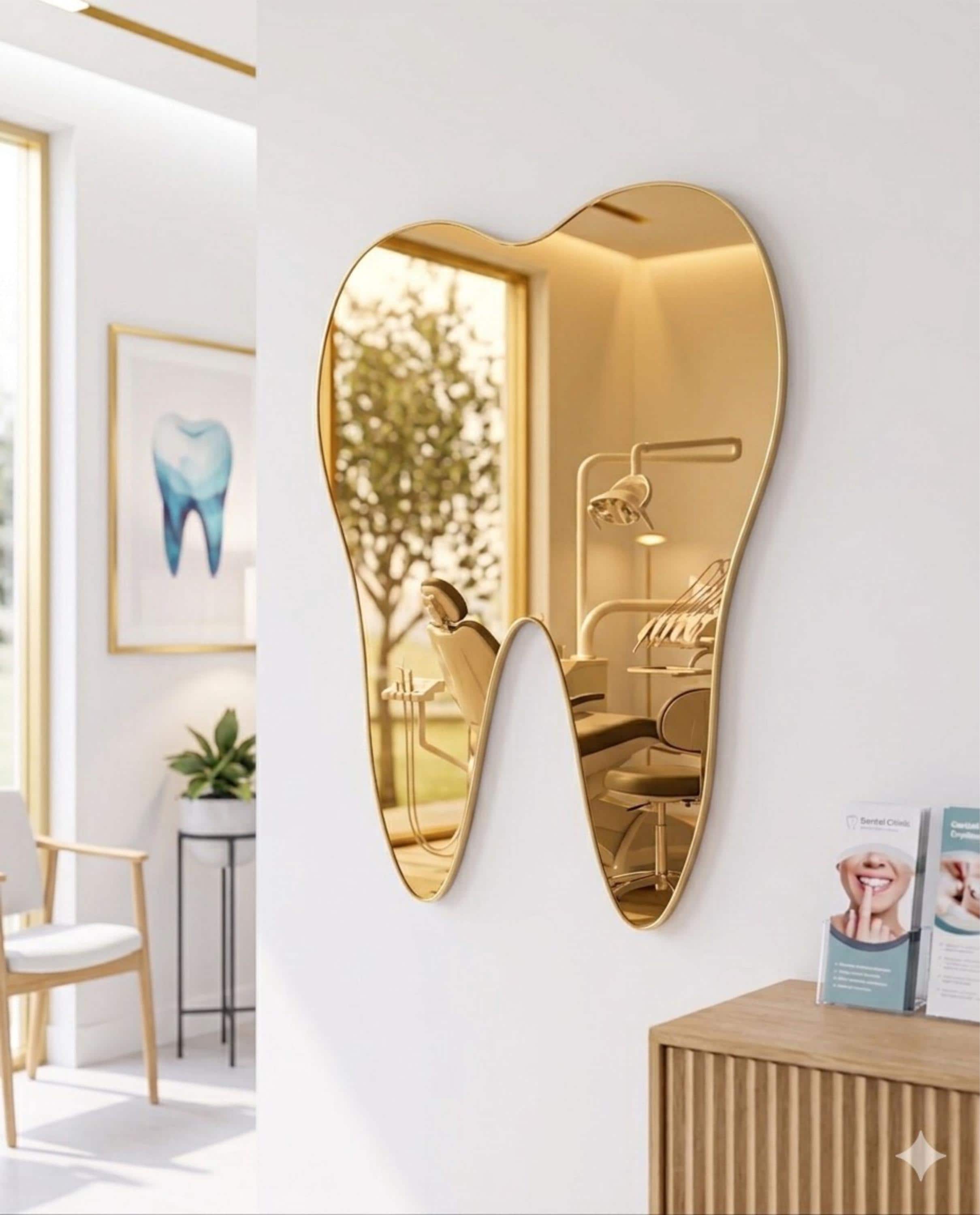Tooth Acrylic Design Tooth Shaped Acrylic Mirror, Dental Office Decor, Dentist Wall Art ...