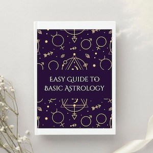 PDF Cahier d'exercices d'astrologie pour débutants - Guide imprimable du thème astral + Aide-mémoire + Phases de la lune + Tableau de compatibilité