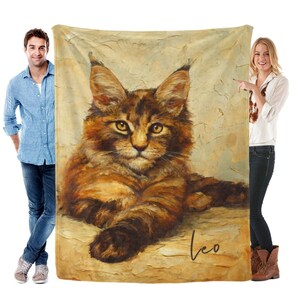 Custom Watercolor Pet Name Blanket – Dog, Cat, or Any Pet – Super Soft Fleece Throw – 4 Sizes – Personalized Pet Gift