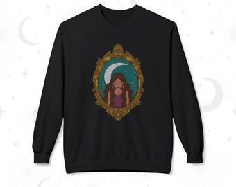 Mystical Moon Goddess Sweatshirt - Celestial Fleece Crewneck