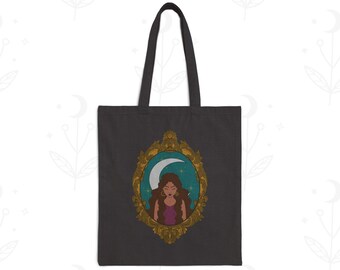 Mystical Moon Goddess Tote Bag - Celestial Everyday Canvas Tote