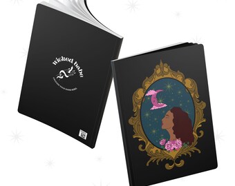 Moonlit Muse Softcover Journal - Celestial Notebook, Black Cover