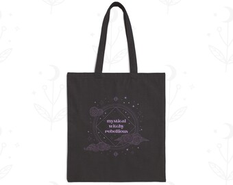 Mystical Witchy Rebellious Tote Bag - Celestial Everyday Canvas Tote