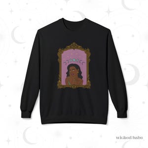 Divine in All Her Phases Sweatshirt - Moon Phase Goddess Crewneck, Mystical Fleece Pullover, Boho Witchy Gift, Celestial Clothing