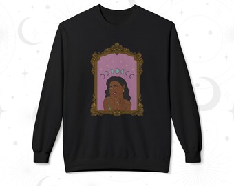 Divine in All Her Phases Sweatshirt - Moon Phase Goddess Crewneck