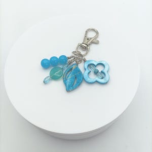Blue Beaded bag charm