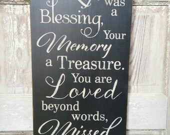 Your Life Was A Blessing,  Word Art, Typography, Subway Art, Primitive Wood Wall Sign, Handmade