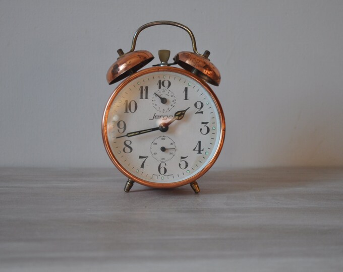 Vintage Copper Alarm Clock German Make Jerger Working Etsy