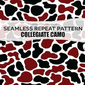 Burgundy Black White Camo, Camo Seamless Patterns, Duck Camo Design, Hunting Camo, Digital Download for Old School Duck Camo, Vintage Camo