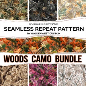 Camo Seamless Patterns, Camouflage Pattern, Realistic Camo Design, Hunting Camo Graphic, Old School Camo, Realistic Tree Camo, Vintage Camo