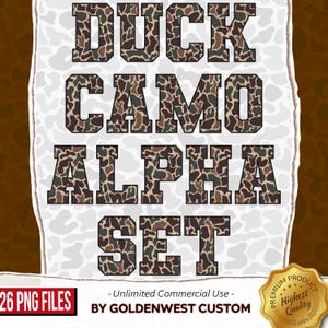 Camo Alphabet PNG, Duck Camo Alphabet, Old School Camo Alpha Set Png, Digital Download, Old School Camo, Vintage Camo Alpha Set, Hunting Png