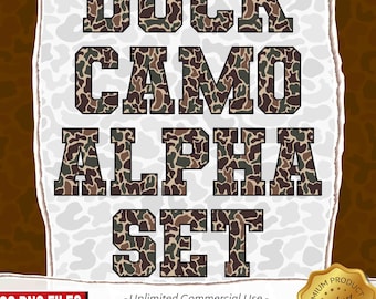 Camo Alphabet PNG, Duck Camo Alphabet, Old School Camo Alpha Set Png, Digital Download, Old School Camo, Vintage Camo Alpha Set, Hunting Png