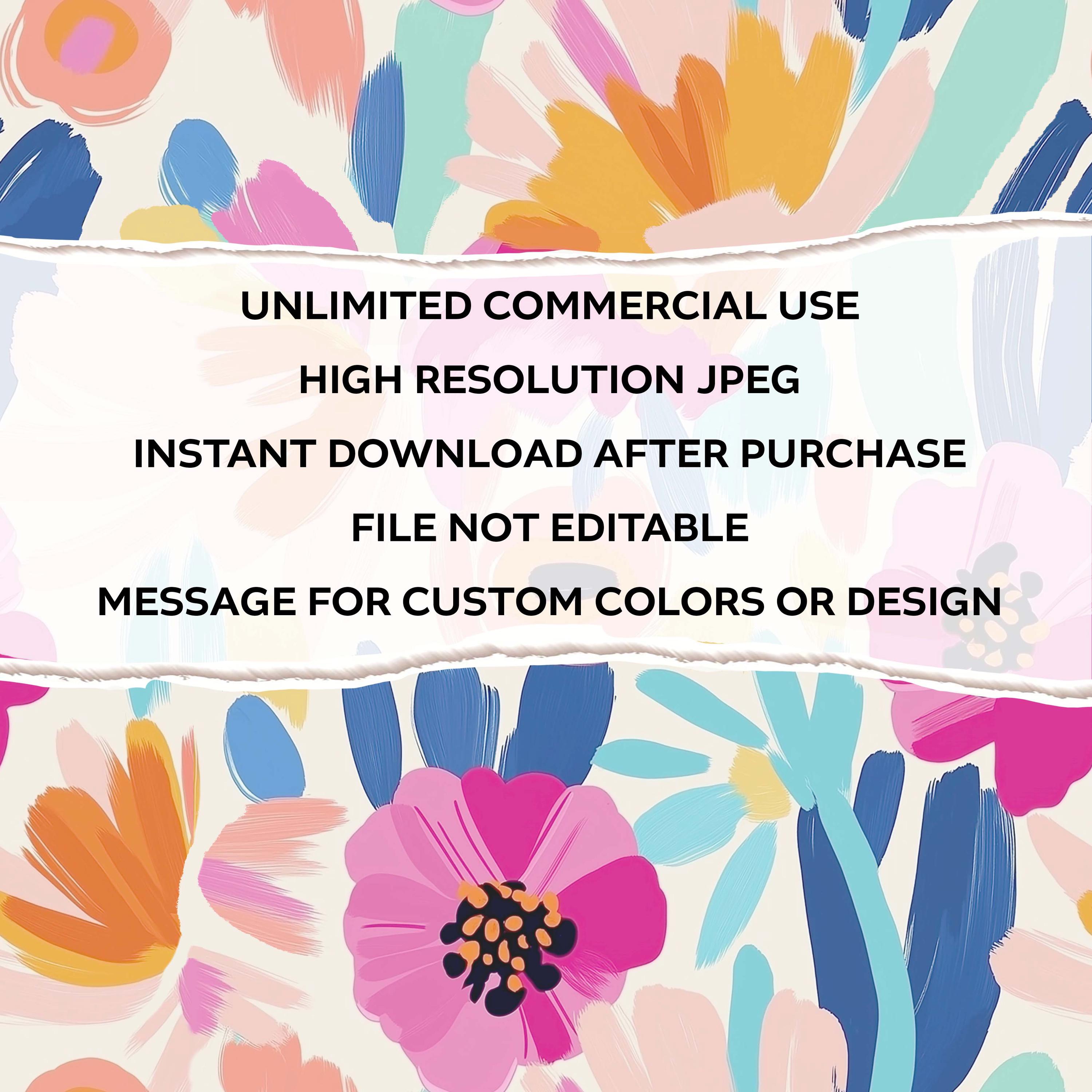 Painted Abstract Floral Pattern, Seamless Painted Floral Pattern ...