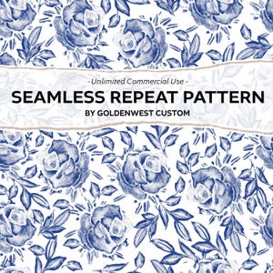 Chinoiserie Floral Seamless Patterns, Vintage Floral Patterns, Chinoiserie Digital Papers, Vintage Clipart, Vintage Seamless Patterns