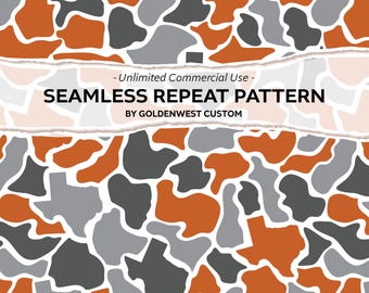Camouflage Texas, motivi mimetici senza cuciture, design mimetico Duck, mimetismo da caccia PNG, download per mimetismo Duck vecchia scuola, mimetismo vintage, mimetismo grigio-arancio