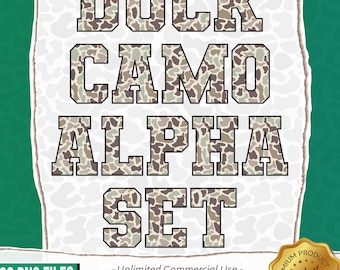 Camo Alphabet Letters PNG, Duck Camo Alphabet, Old School Camo Alpha Set Png, Digital Download, Old School Camo, Vintage Camo Alphabet Set