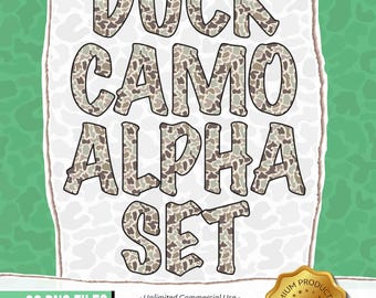Lettere dell'alfabeto mimetico PNG, alfabeto mimetico Duck, set alfabetico mimetico Old School PNG, download digitale, mimetico Old School, set alfabeto mimetico vintage