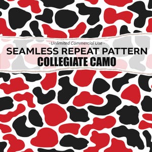 Red Black White Camo, Camo Seamless Patterns, Duck Camo Design, Hunting Camo PNG, Digital Download for Old School Duck Camo, Vintage Camo