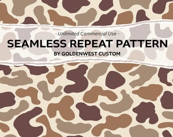 Camo Seamless Patterns, Camouflage Pattern, Duck Camo Design, Hunting Camo Graphic, Digital Download for Hunting and Camping