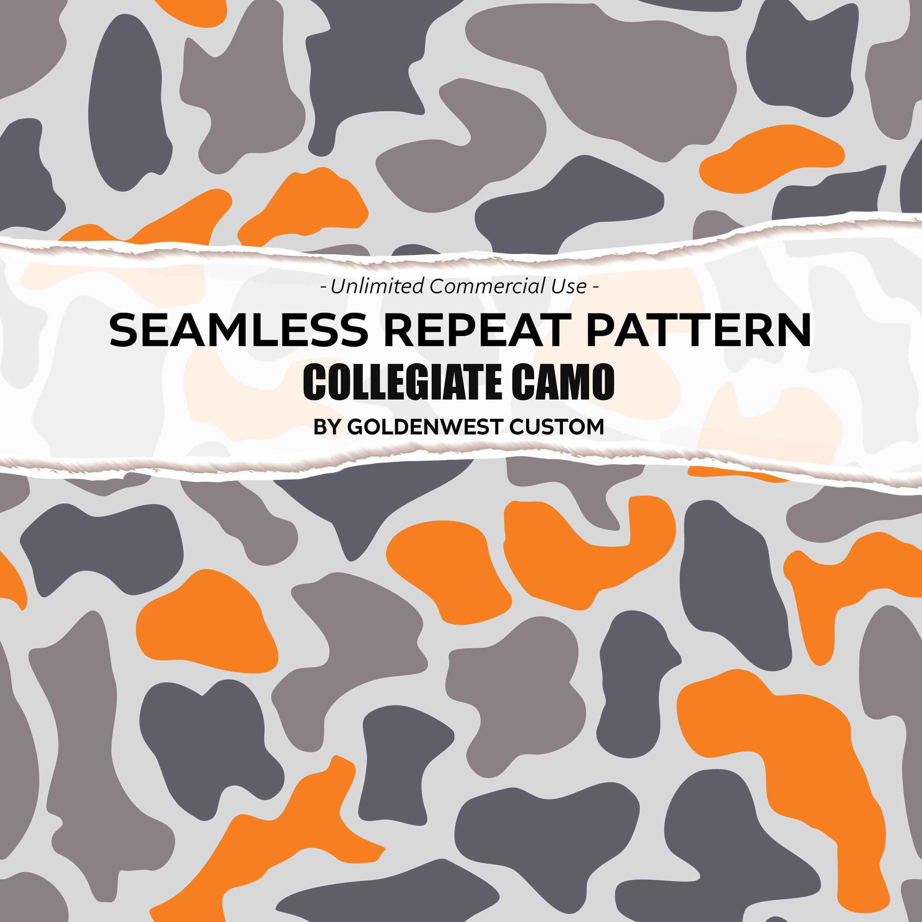 Orange Grey Camo, Camo Seamless Patterns, Duck Camo Design