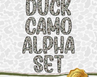 Alfabeto mimetico PNG, Alfabeto mimetico Duck, Set Alpha mimetico Old School Png, Download digitale, Mimetico Old School, Set Alpha mimetico Vintage, Caccia Png