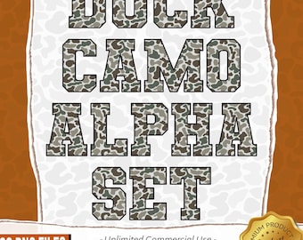 Camo Alphabet PNG, Duck Camo Alphabet, Old School Camo Alpha Set Png, Digital Download, Old School Camo, Vintage Camo Alpha Set, Hunting Png