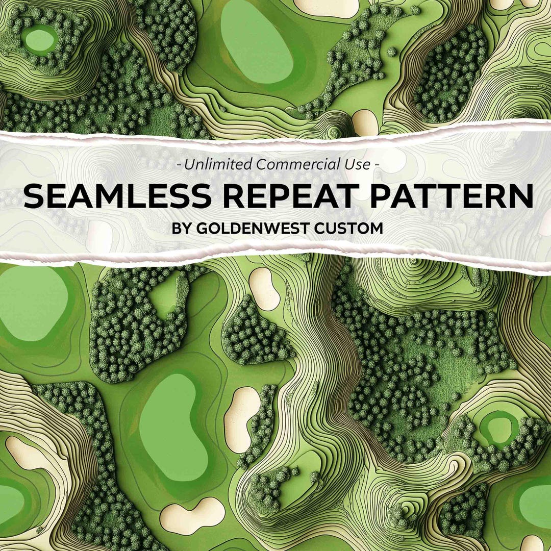 Golf Seamless Pattern, Topography Map, Golfing Digital Paper, Golf ...