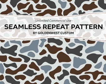 Camo Seamless Patterns, Camouflage Pattern, Duck Camo Design, Hunting Camo Graphic, Digital Download for Hunting, Vintage, Old School Camo