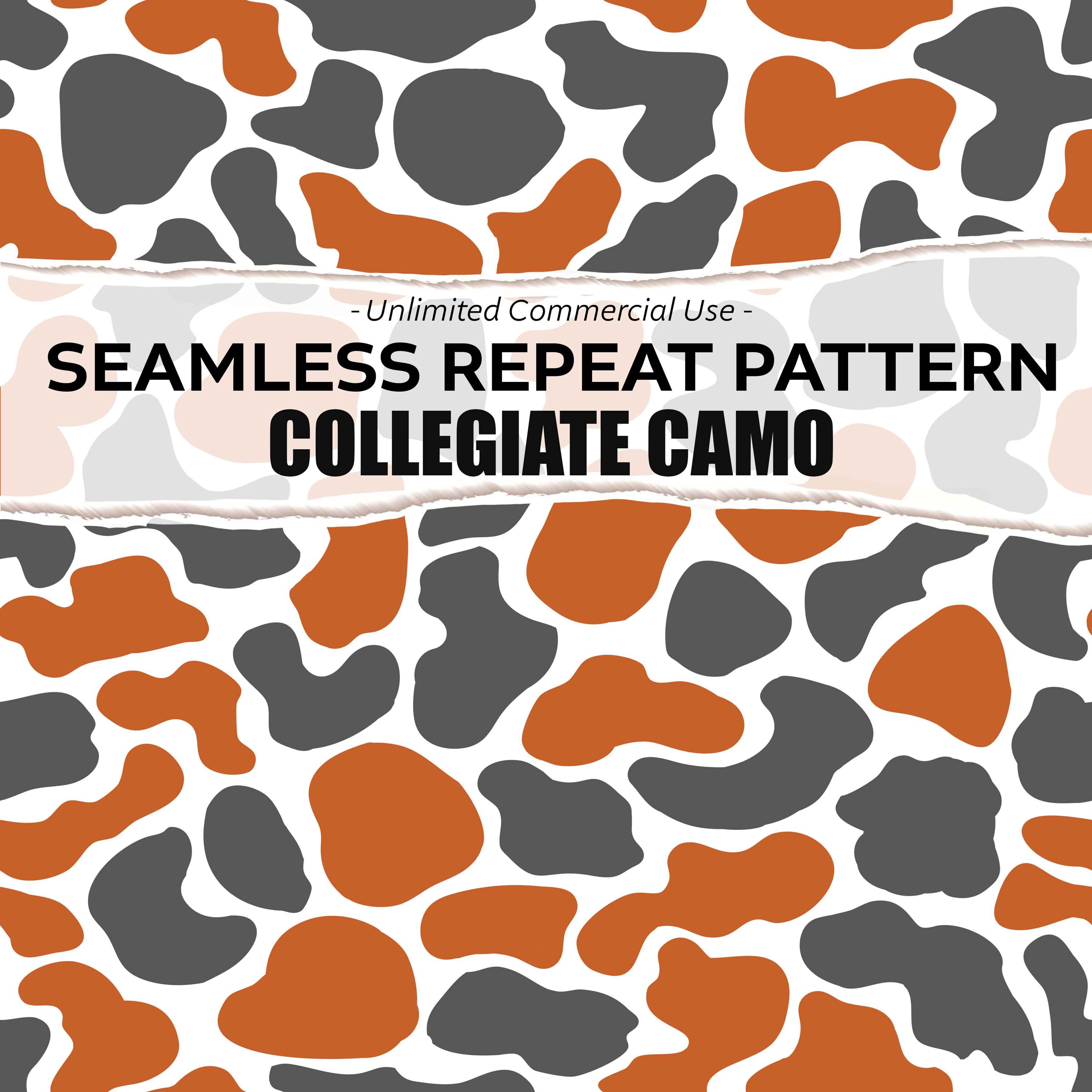 Orange Grey White Camo, Camo Seamless Patterns, Duck Camo Design