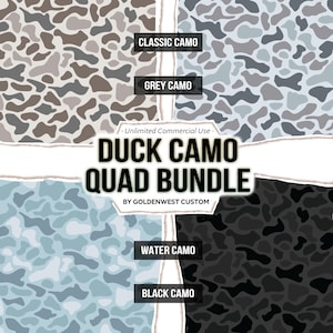 Duck Camo Pattern, Old School Camo Seamless Patterns, Hunting Camo Png, Digital Download for Retro Camo, Camo Bundle Set, Vintage Camo