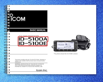 ICOM Id-5100A Id-5100E Dual Band Transceiver Instruction Manual - Wire Bound