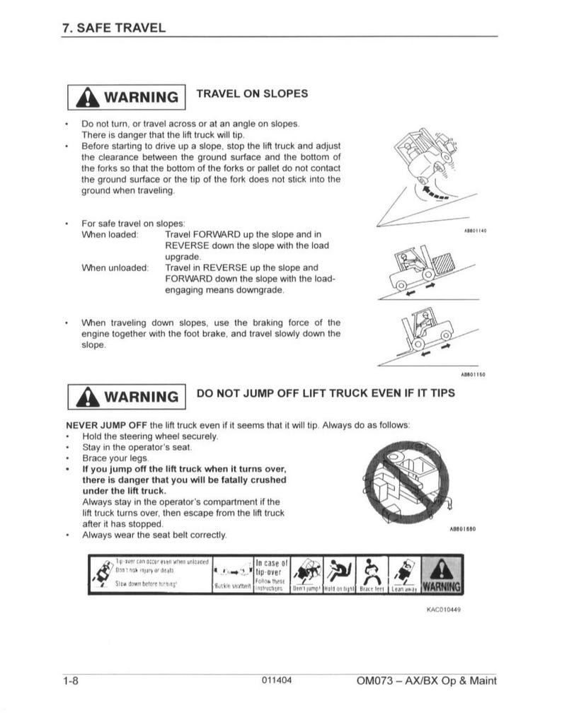 KOMATSU Fg20 Fg25 Fg30 More Forklift Operation Maintenance Manual - Bound image 11