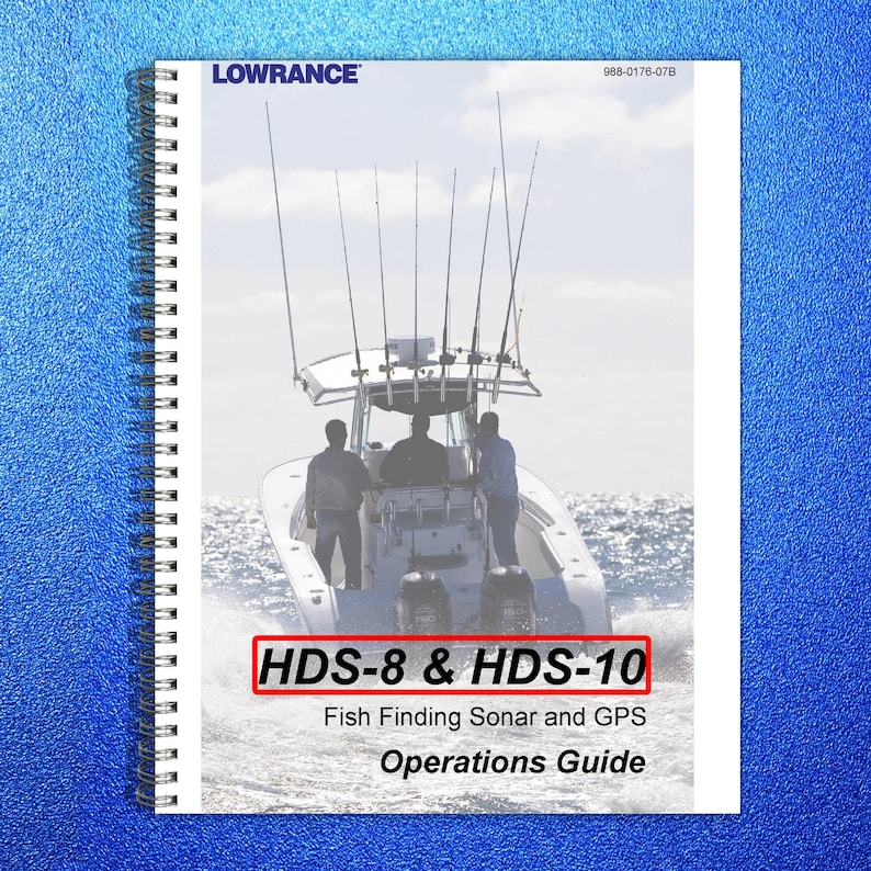 LOWRANCE Hds-8 Hds-10 Fish Finding Sonar And Gps Operations Manual - Wire Bound image 1