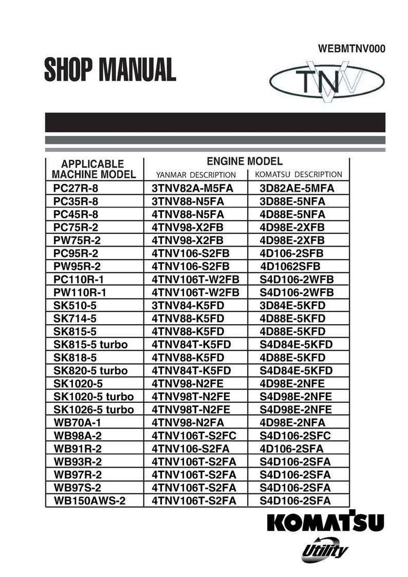 KOMATSU Yanmar 3D82AE 4D88E S4D106 And More Diesel Engine Shop Manual, Foldouts image 2