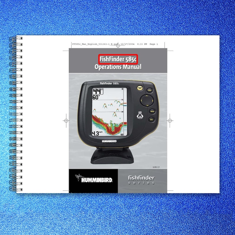 HUMMINBIRD FishFinder 585c Operations Manual - Steel Wire Bound - Tough Covers image 1