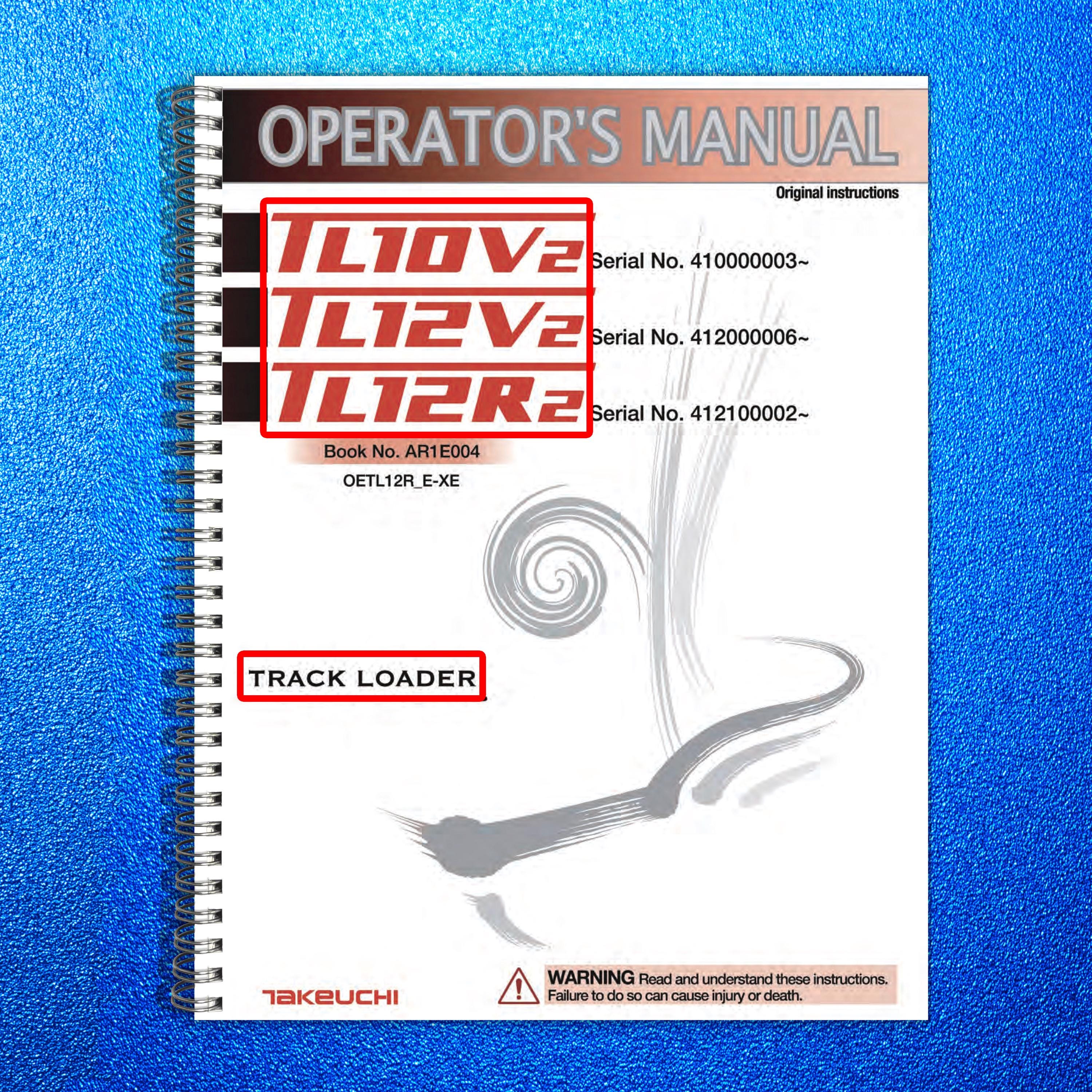TAKEUCHI Tl10v2 Tl12v2 Tl12r2 Track Loader Operator Manual - Wire