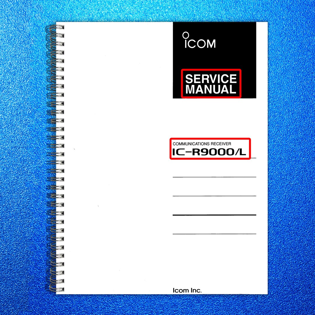 ICOM Ic-r9000 Ic-r9000l Receiver Service Manual Bound& Front and Back ...
