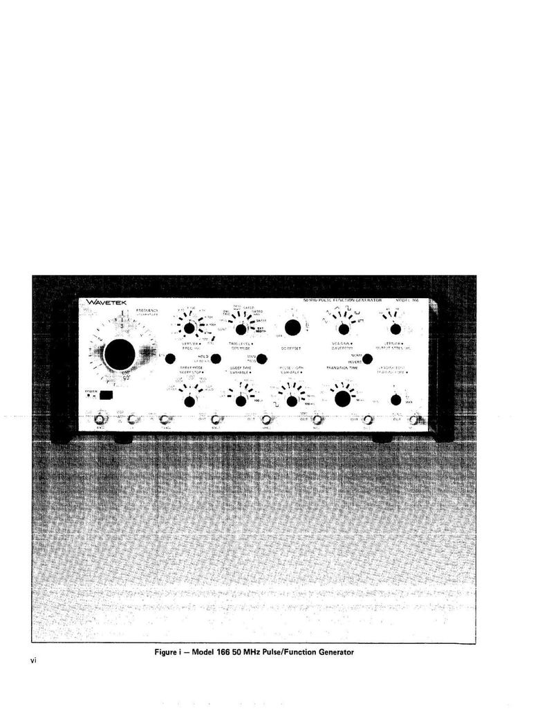 WAVETEK Model 166 Function Generator Instruction Manual - Bound,Covers, Foldouts image 4