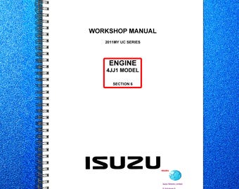 ISUZU D-Max 2001 4JJ1 Engine Section 6 Service Manual Binder, Tough Front & Back