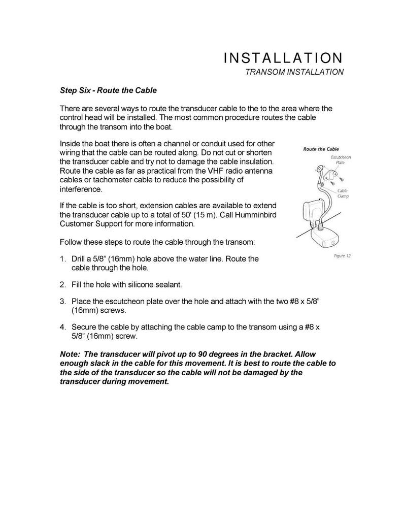 HUMMINBIRD Fishfinder Installation Preparation Manual - Wire Bound - Covers image 5