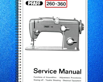PFAFF 260 360 262 362 Sewing Machine Service Manual Tough Coil Binding & Jacket