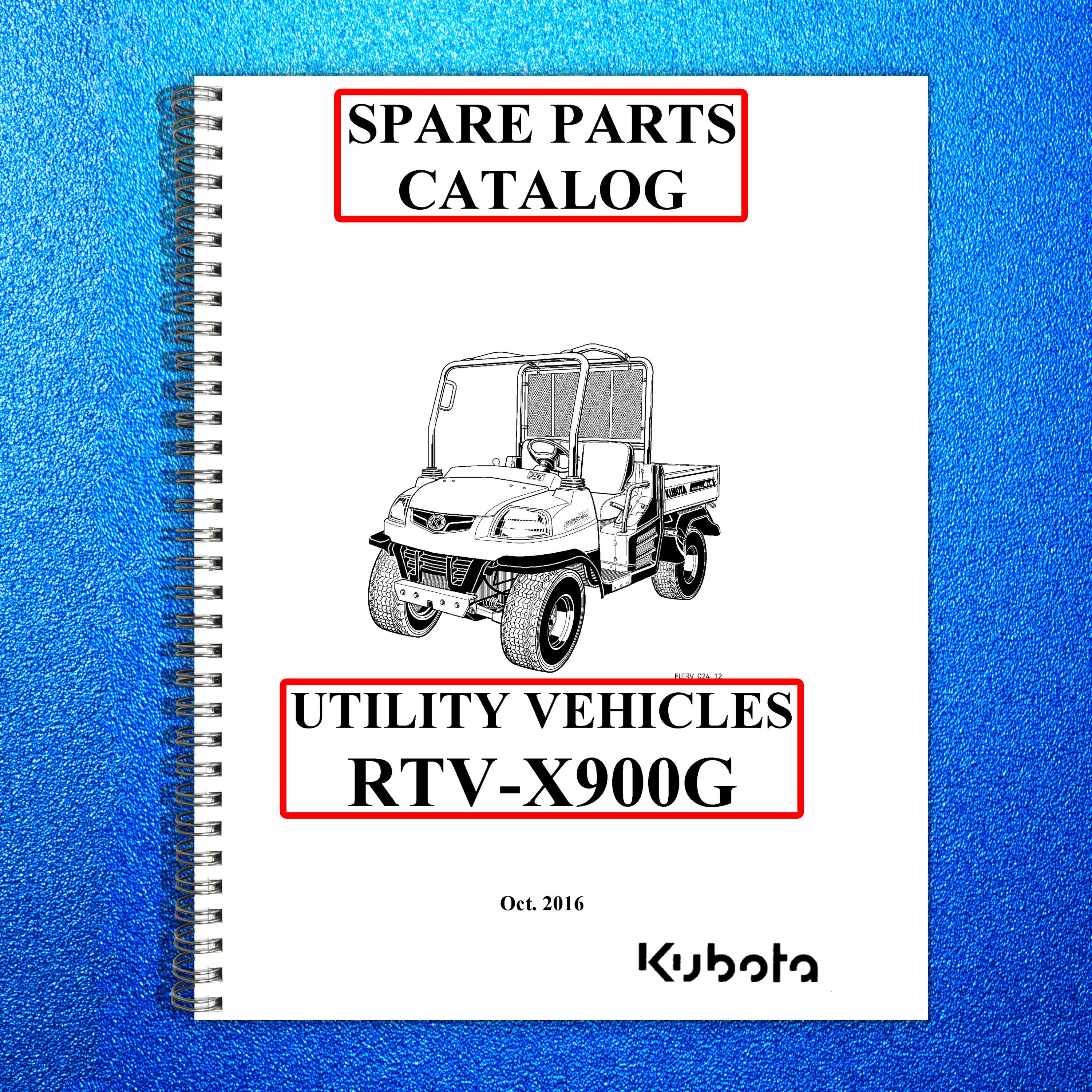 Manuel De Pièces PDF Sur CD Pour Kubota RTV 900W - Véhicule Utilitaire