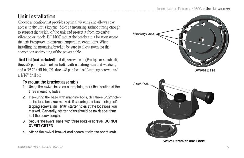 GARMIN Fishfinder 160C Color Sonar Owners Manual 2006 - Wire Bound - Covers Bild 5