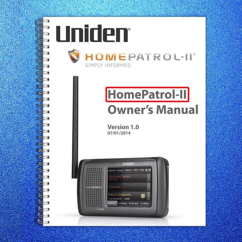 UNIDEN Home Patrol Ii 2 User Manual Operation Guide Closure Full Color Print 画像 1